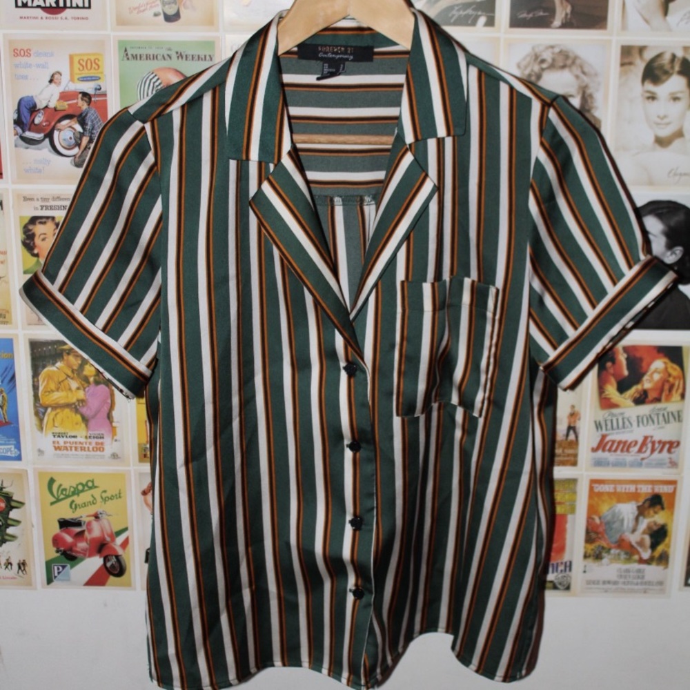 Forever 21 striped button down shirt